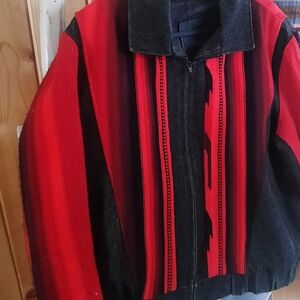 Stylish Red and Black Men's Jacket MADE USA